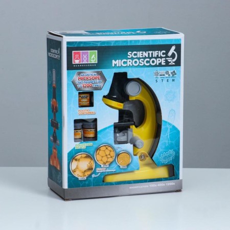 Microscope "Young botanist" Frendering to x1200, yellow, backlight-10