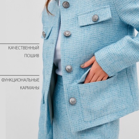 Women's tweed jacket Mist R.46, blue-12