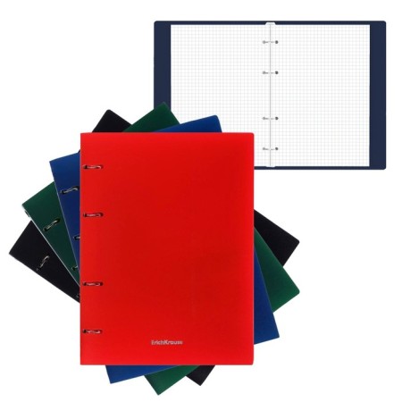 A notebook on the rings A5, 80 sheets in the Erichkrause "Classic", a plastic cover, an offset unit, whiteness is 100%, mix