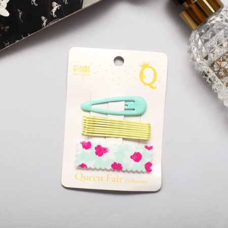Invisible hair "Marlene" (set 10 pcs) 5 cm, green
