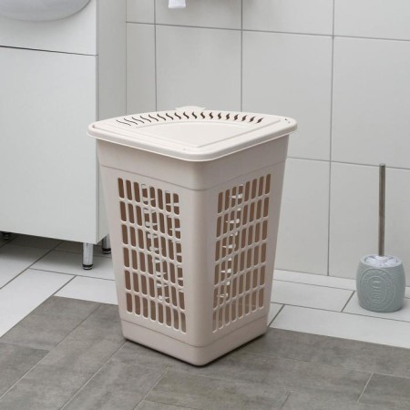 Corner underwear basket with a lid, 45 l, 37 × 50 × 56 cm, ivory color-9