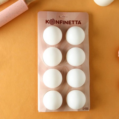 Form for mousse desserts and baking konfinetta "balls", 29.7 × 17.4 × 3.7 cm, 8 cells, white color-6
