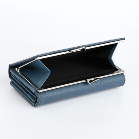 Women's wallet on magnets, blue color-3