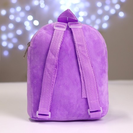 Baby plush backpack for the girl "Bunny with an asterisk", 22 × 17 cm, for the New Year-3