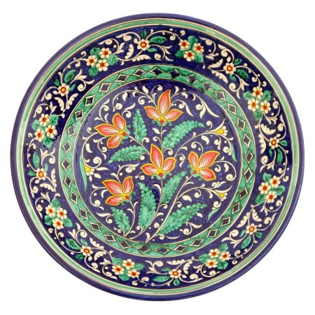 Largan Rishtan ceramics "Flowers", 33 cm, Blue Mix-2