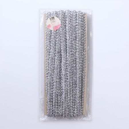 Decorative braid "Chanel", 8 mm, 10 ± 1 m, silver color-2