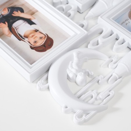 Photo frame plastic in 3 photos 10x15 cm "Cosmonaut on the Moon" White 1.5x32.8x28 cm-2