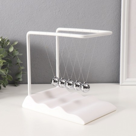 Plastic Plastic "Balls of Newton. Waterfall" White 12.4x18.8x19.6 cm-3