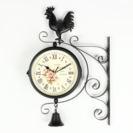 Wall clock doubles, on the suspension "weather vine", smooth move, D-19 cm, 48 x 32 cm, 2 aa-3