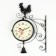 Wall clock doubles, on the suspension "weather vine", smooth move, D-19 cm, 48 x 32 cm, 2 aa