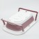 Bath -folding bath with plum, 75 cm., White/pink color