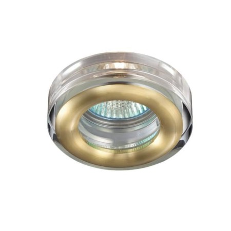 Built -in lamp Novotech, 50 W, Gx5.3, 12 V, 60x60 mm, d = 60 mm, color gold