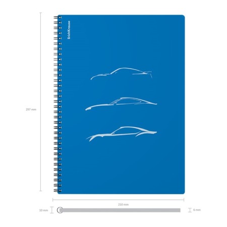 A4 notebook 80 sheets, a cage on a spiral, erichkrause, "mirage" plastic cover blue-4
