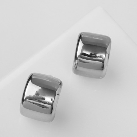 Earrings plastic "Circle" Muse, Color silver-1