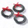 Decor "New Year's Wreath with a bow", a set of 3 pcs., Size 1 pc. -6.5 cm, dark green color