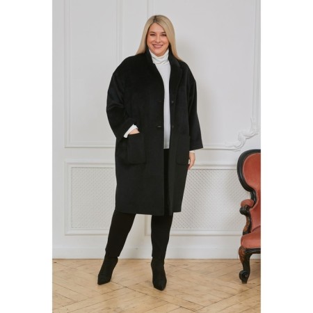 Female coat, size 56, black color-1