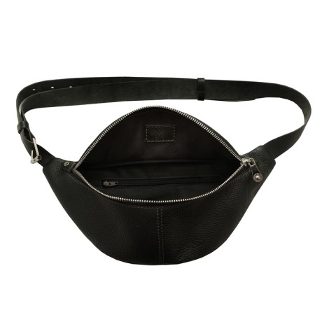 Waist bag, lightning department, adjustable belt, black color-2