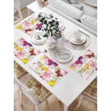 A set of napkins for setting the table “Letter in butterflies”, rectangular, size 32x46 cm, 4 pcs