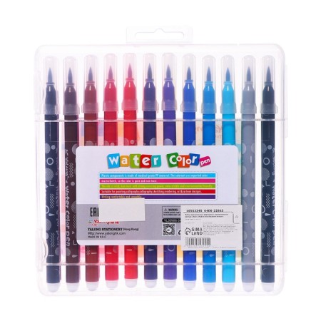 A set of watercolor markers with a 24 -pcs/24 -finge tips in a plastic pencil case-6