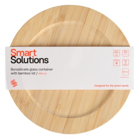 Smart Solutions baking and storage container with bamboo cover, 650 ml-11