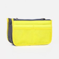 Cosmetic bag-organizer on lightning, yellow color