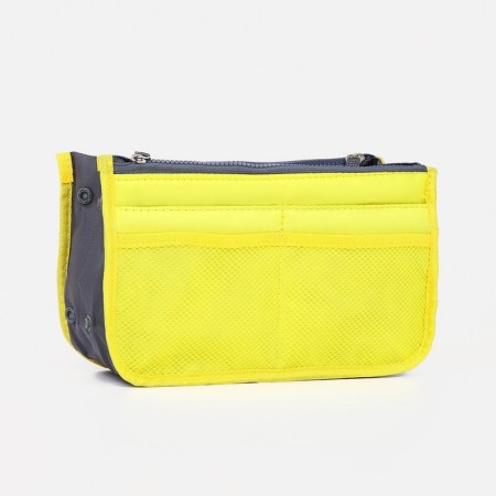 Cosmetic bag-organizer on lightning, yellow color