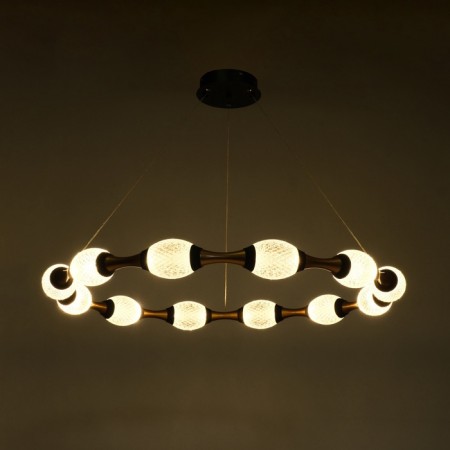 Assini Lamp with PDU 12XLED 90W black and gold 88x88x10-110 cm-3