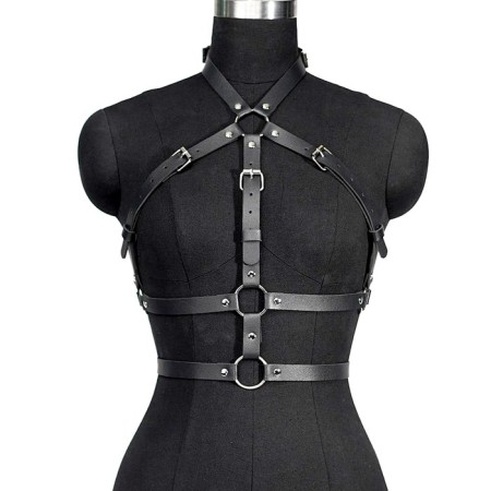 BDSM Podsm Oki, female, on the chest, PU, ​​size OS, black-2