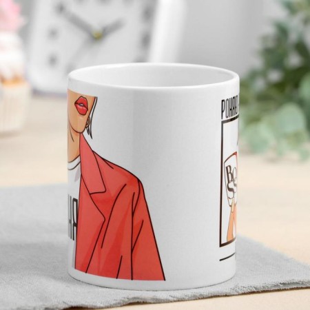 Sublimation mug "Tanya" Girl with a mirror, 320 ml, with application-1