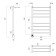 Domoterm electric heated towel rail "Medea" P8, 500x800 mm, with a shelf, left, chrome