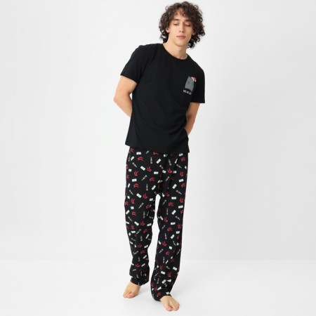 New Year. Pajama men's kaftan Ho Ho Ho, size 56-5