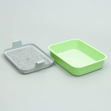 Moore-humu toilet for cats, with a grid, 33.2 x 25.6 x 7.2 cm, green-5