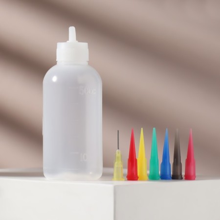 A bottle for applying paint, with a division scale, 50 ml, 7 nozzles, colorful/transparent color-3