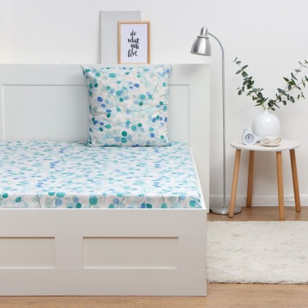 Комплект Экономь и Я Eucalyptus: Простыня 145*214 см, 70*70 см, бязь, 100% хлопок-2