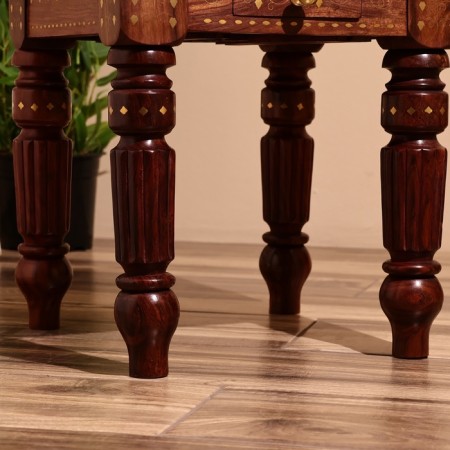 Chess table 37x37x40 cm, with figures, wood of shisham-3
