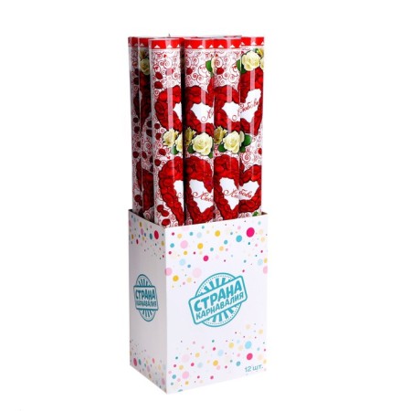 Pneumochlopushka "Love", rose petals, red and white, 60 cm-1