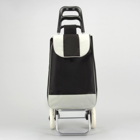 Household bag on wheels, department on the lace, load up to 25 kg, black color-1