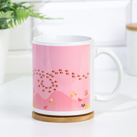 Set of paired mugs sublimation "best cats", 320 ml, with application-4