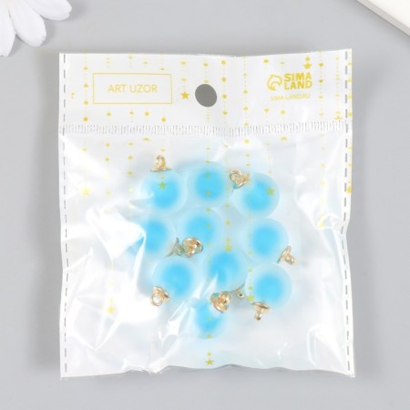Acrylic Sharl Suspension "Matte Blue Blue 2.1x1.6 cm-3