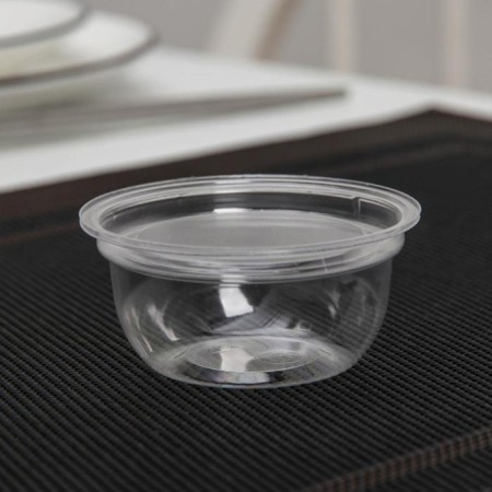 Disposable plastic sauce, 50 ml, d = 7 cm, transparent color