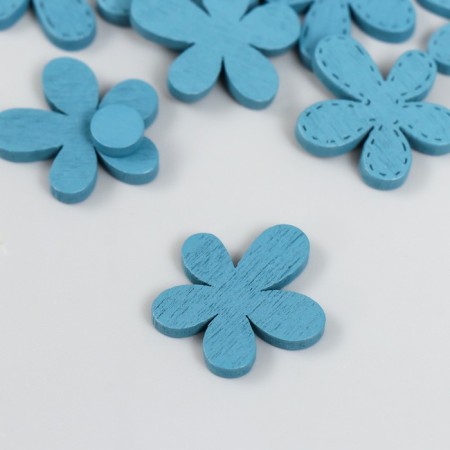 Decor for creativity tree "Chamomile and core" set 10+10 pcs Blue 2.3x2 cm-2