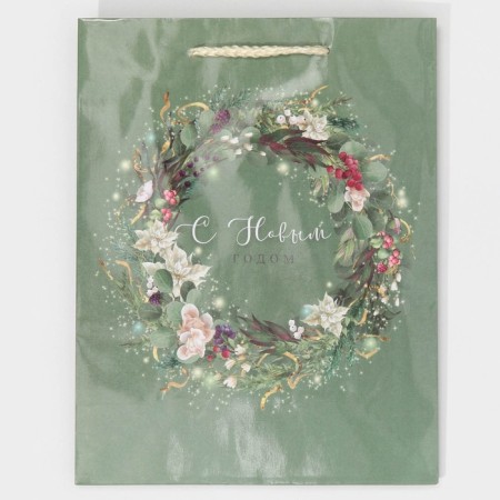Laminated vertical "New Year's Wreath", MS 18 x 23 x 8 cm, New Year-5