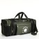 Road bag on a zipper, with an increase, 3 outer pockets, a long belt, black color/hack