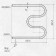 Electric heated towel rail, PE-02, M-shaped, 500x500 mm, white