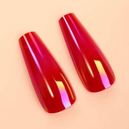 Poaling Paletteaps, 12 pcs, with adhesive plates, ballerina form, red-2