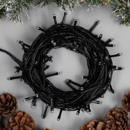 Garland “thread” 10 m, IP20, dark thread, 100 LED, green glow, 8 modes, 220 V-1