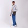 Male bag on lightning, long belt, brown color