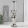 Ceramics candlestick, glass for 1 candle "Versailles" d = 7.5 cm silver 9.5x9.5x38.5 cm