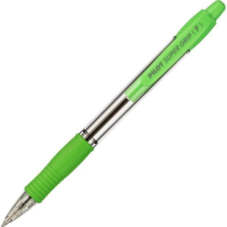 Handle Automatic Ball Pilot Super Grip, rubber emphasis, 0.7 mm, oil base, blue rod, green body-2