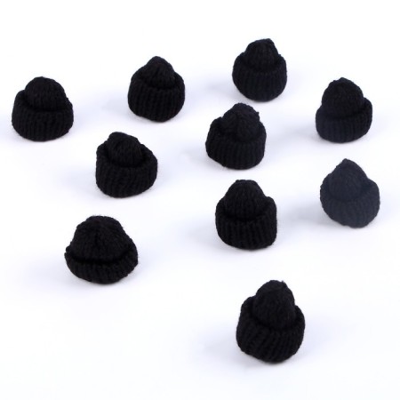 Knitted hat knitted, set 10 pcs., Black color